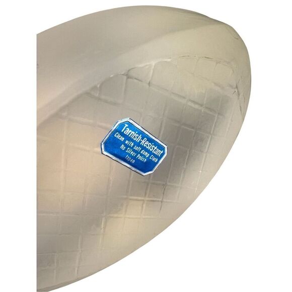 Vintage Pair of Silver Plated Articulated Swan Salt Cellars Frosted Glass Japan - Picture 7 of 7